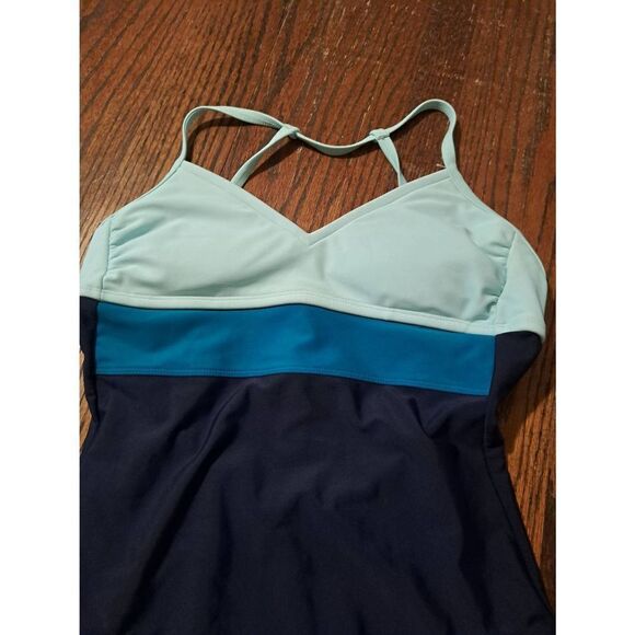 Small Kona Sol Blue Open Tie Back Swimsuit Bathing Suit Swimwear Padded - Picture 2 of 5